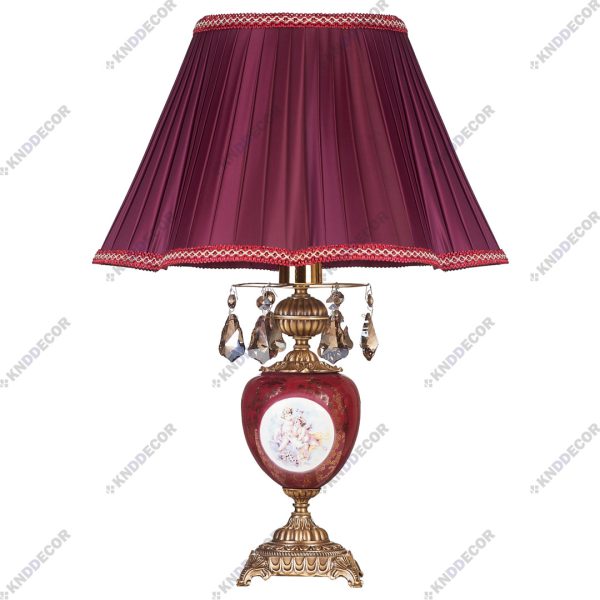 آباژور رومیزی سرامیک زرشکی کد AB142