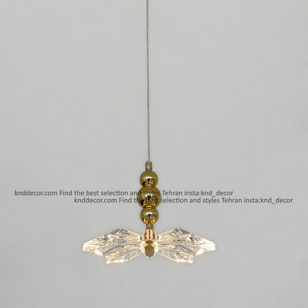 آویز مدرن تک شعله طلایی پروانه AC004-1P