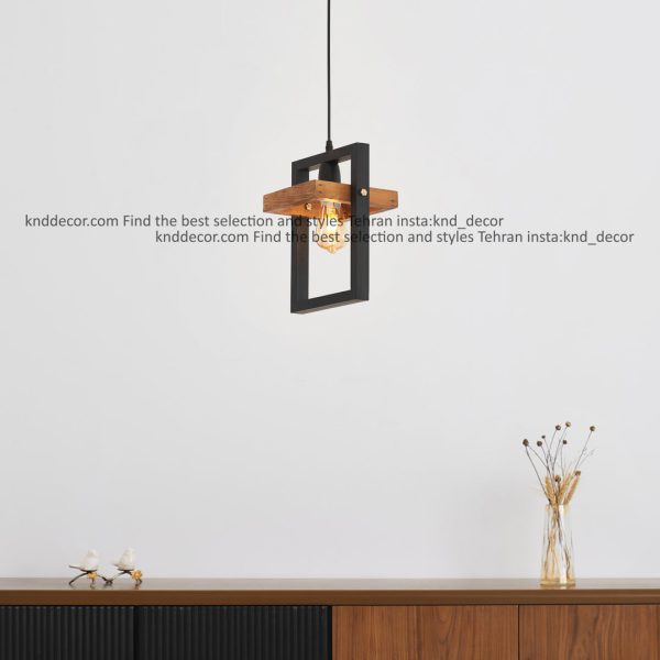 آویز ترکیب چوب و فلز شعله معمولی 1 شعله مدل G70 کد AV47