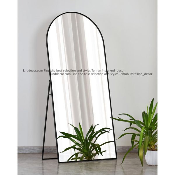 آینه قدی دکوراتیو فلزی مشکی مدل حلالی ساده با ابعاد 80*180 کد MR133