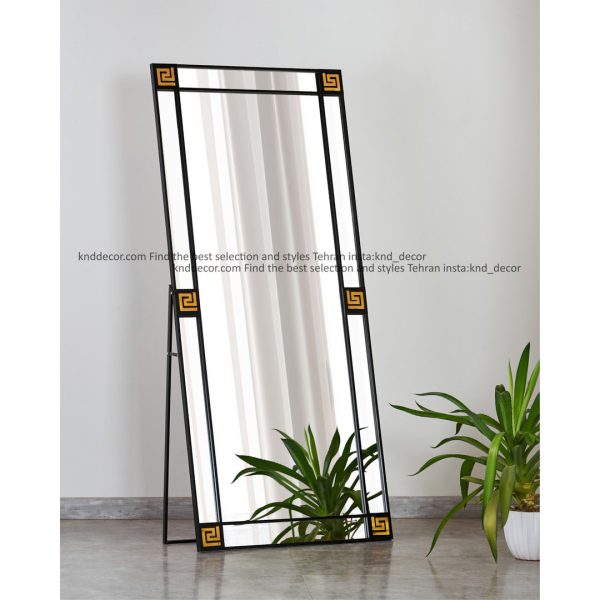 آینه قدی دکوراتیو فلزی مشکی مدل تلفن پایه دار ورساچ با ابعاد 80*180 کد MR135