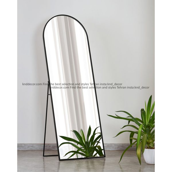 آینه قدی دکوراتیو فلزی مشکی مدل حلالی ساده با ابعاد 175*60 کد MR141