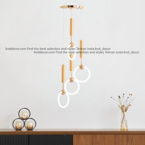 لوستر مدرن حلقه نئونی 4 شاخه مدل TD08