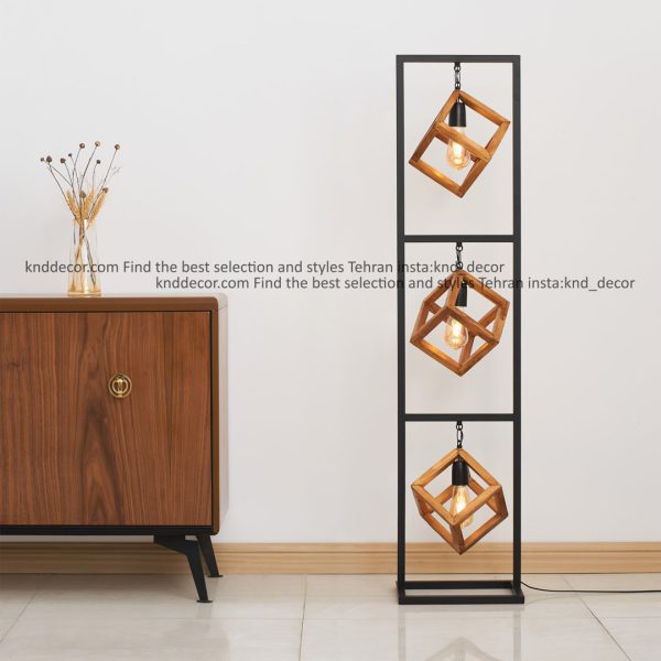 کنارسالنی ترکیب چوب و فلز شعله معمولی 3 شعله ابعاد 140 در 32 مدل S46 کد AV63