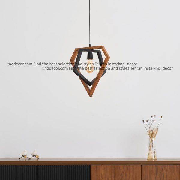 آویز ترکیب چوب و فلز شعله معمولی مدل G19 کد AV42