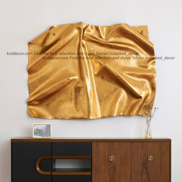 تابلو دکوراتیو دفرمه سانسا هوم طلایی بزرگ مدل AG1384-1 کد FR200