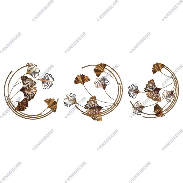 تابلو دکوراتیو مدرن فلزی 65*65 در سه تیکه مدل لیونا DE2554GL کد FR158