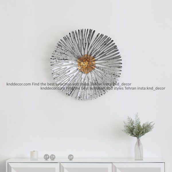 تابلو مدرن فلزی 75*75 مدل یانار BS2117 تمام استیل نقره ای کد FR206