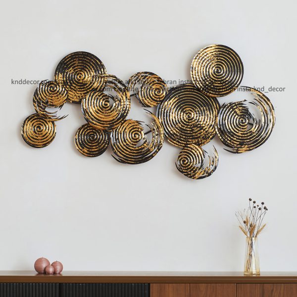 تابلو مدرن فلزی 150*75 مدل لورانBS2136 تمام استیل طلایی مشکی کد FR212