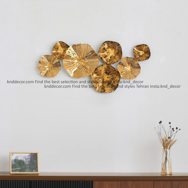 تابلو مدرن فلزی 90*50 مدل آلتین BS2111 تمام استیل طلایی کد FR213