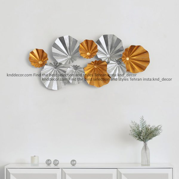 تابلو مدرن فلزی 145 در 65 مدل لورا BS2105 تمام استیل نقره ای طلایی کد FR202