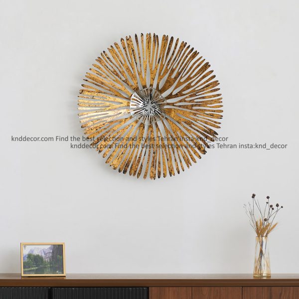 تابلو مدرن فلزی 75*75مدل یانار BS2117 تمام استیل طلایی