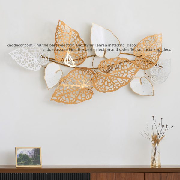 تابلو مدرن فلزی 90*150مدل ساکورا MH2750 تمام استیل طلایی کد FR219