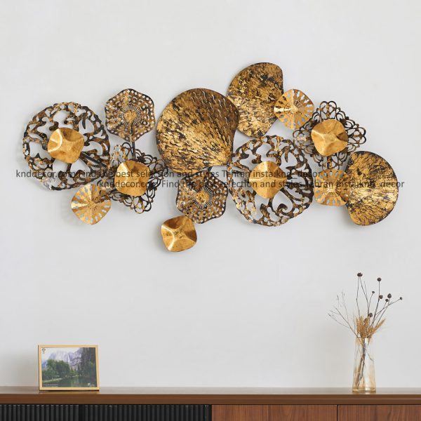 تابلو مدرن فلزی 145*70مدل تانسو BS2106 تمام استیل طلایی