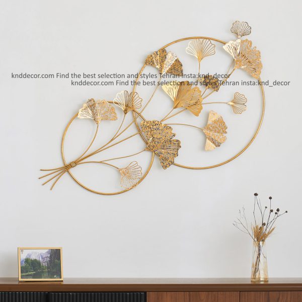 تابلو مدرن فلزی 140 در 70 مدل سیلویا طلایی DE2555GL تمام استیل