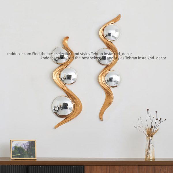 آینه دکوراتیو مدرن فلزی 97*25 مدل لیدوما طلایی DE5055GL تمام استیل
