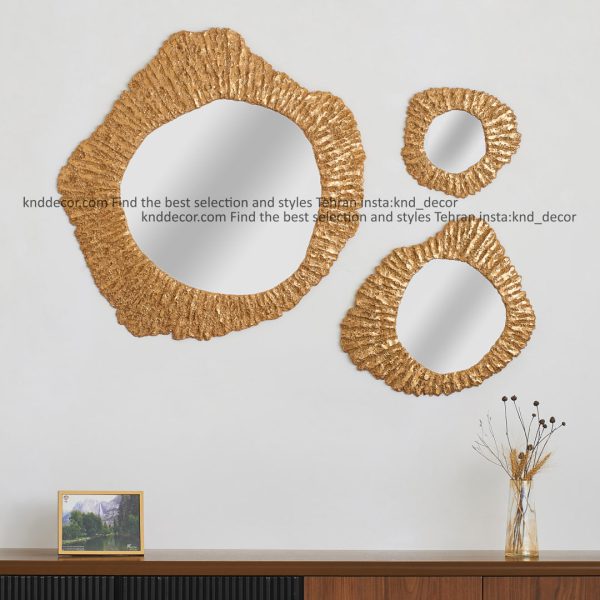 "آیینه دکوراتیو گاچی طلایی