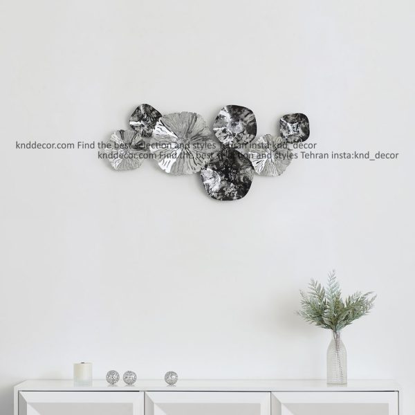 تابلو مدرن فلزی 90 در 50 مدل رویال BS2112 تمام استیل نقره ای کد FR203