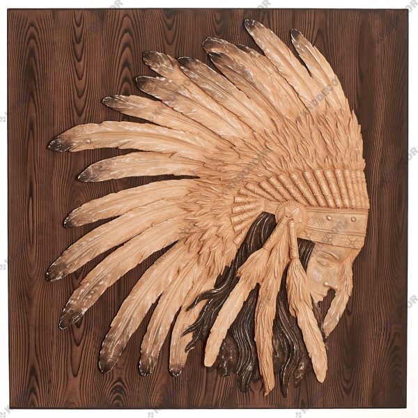 تابلو دکوراتیو مدرن رزین 100*100 مدل رزین برجسته سرخپوست ( نسکافه ای) DE8110CF کدFR114