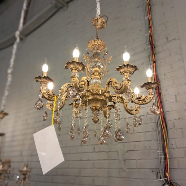 لوستر نئوکلاسیک آنتیک 8 شاخه النا کریستال انگشتی