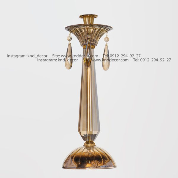 شمعدان رومیزی شمش کریستالی شامپاینی