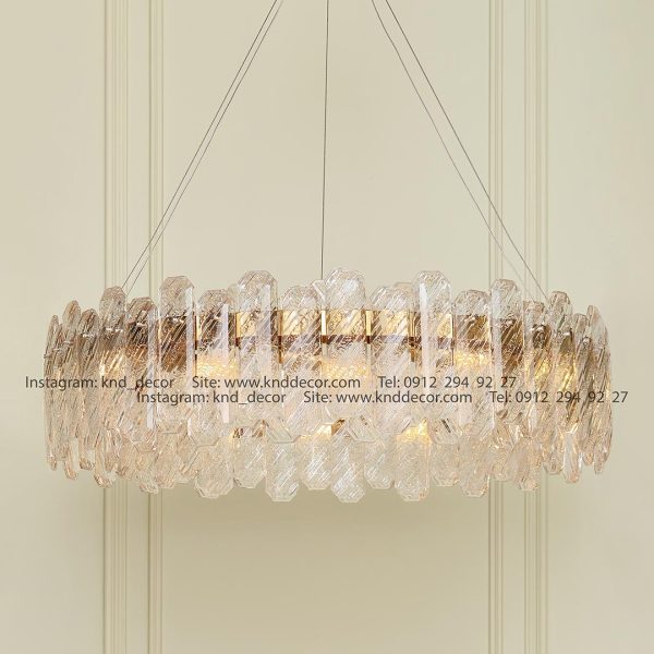 لوستر مدرن 70 سانت طلایی مدل 3091