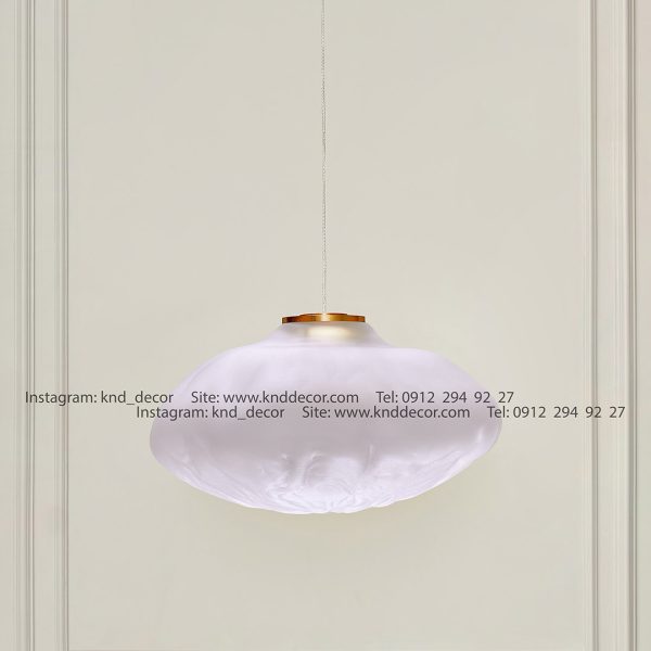 آویز مدرن حبابی دفرمه - سفید یخی