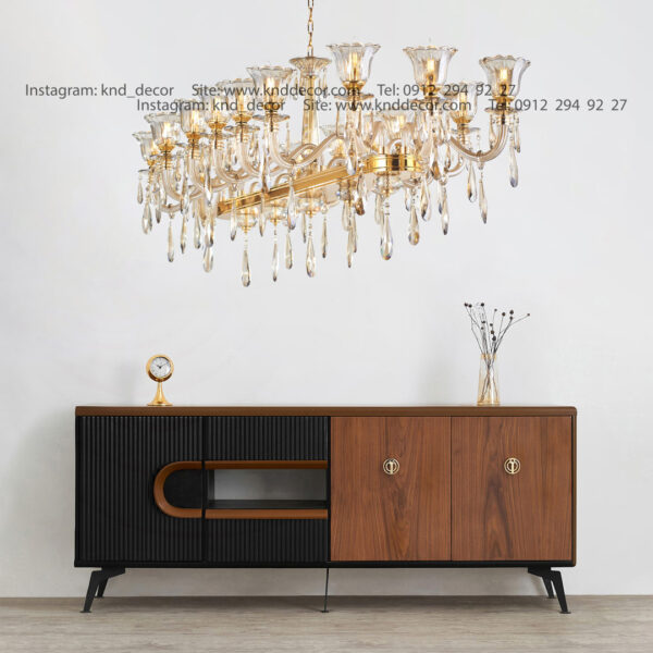 لاينر اس بلوري زنبق تخت با لاله آويز بادامي عرض 7*120 سانت  16