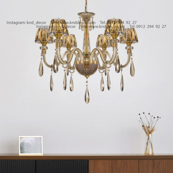 لوستر اس بلوري كلاهك كريستال آويز بادامي  6