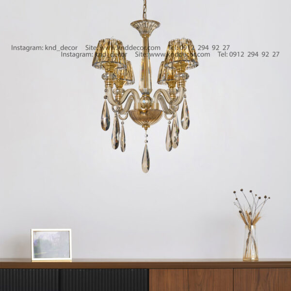 لوستر اس بلوري كلاهك كريستال آويز بادامي  4