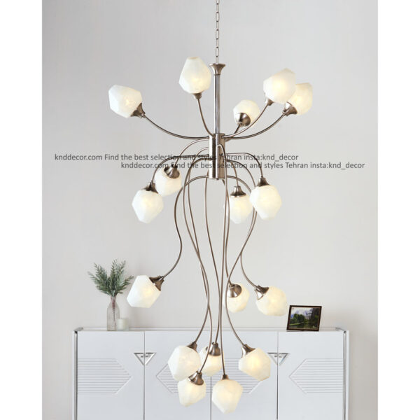 لوستر 1001 كروم 17 با حباب 110 سفيد