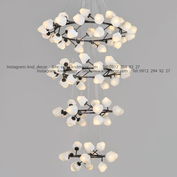 لوستر 1071 مشكي 84 با حباب 110 سفید