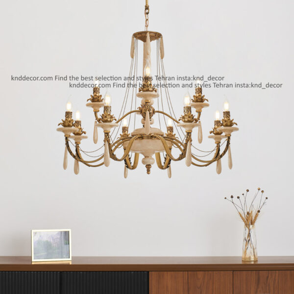 لوستر رويال آنتيك سنگ كرم زنبق آفتاب آويز سنگ 12