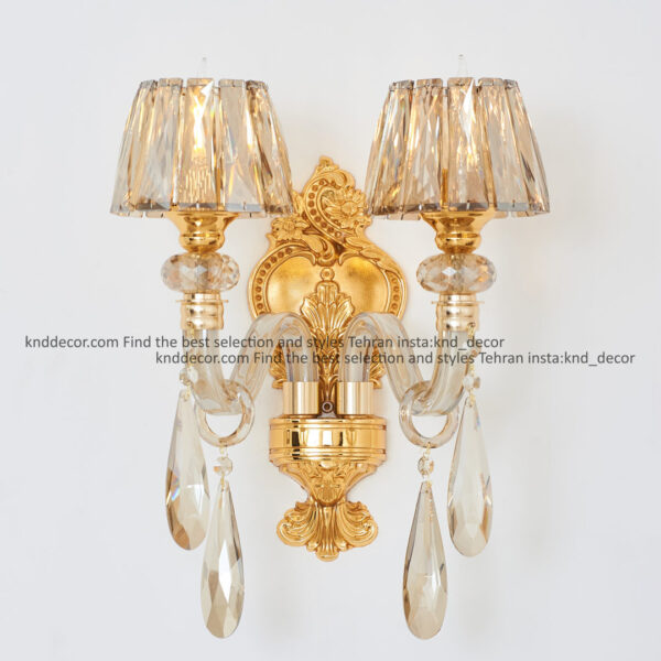 ديواري اس بلوري كلاهك كريستال آويز بادامي  2