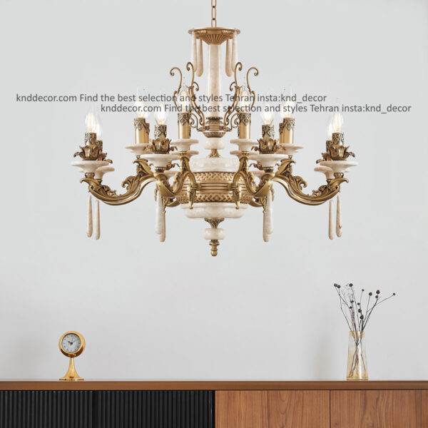 لوستر آوا آنتیک سنگ کرم آویز سنگ 8