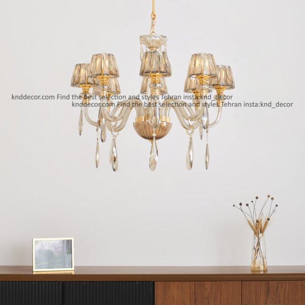 لوستر اس بلوري كلاهك كريستال آويز بادامي  8