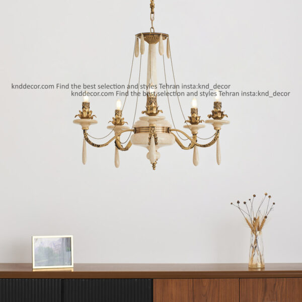 لوستر رويال آنتيك سنگ كرم زنبق آفتاب آويز سنگ 5