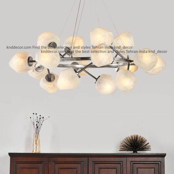 لوستر 1071 كروم 16 با حباب 110 سفید