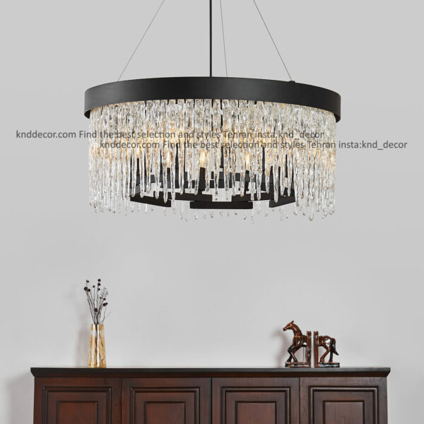 لوستر 3090 مشكي 70 سانت با كريستال قنديلي