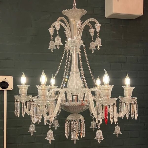 لوستر باكارات گريد 2 ساده شاخه 30 سانت كاسه 21 شفاف 6