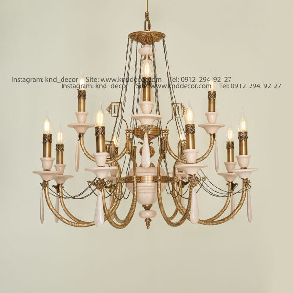 لوستر رونيكا ورساچه آنتيك سنگ كرم آويز سنگ 12