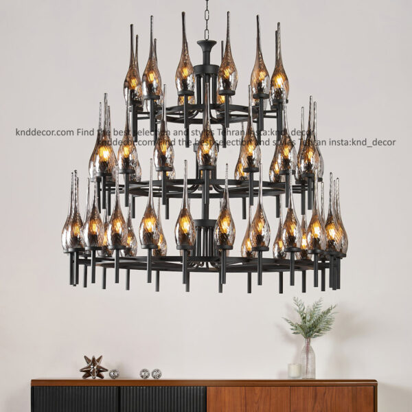 لوستر 1021 مشكي 52 با حباب 310 شياردار دودی