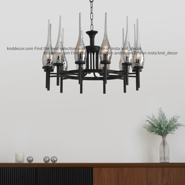 لوستر 1021 مشكي 12 با حباب 310 شياردار دودی