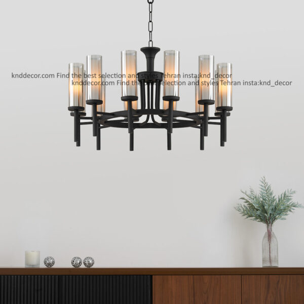 لوستر 1021 مشكي 12 با حباب قطر 6 دوگلس دودی