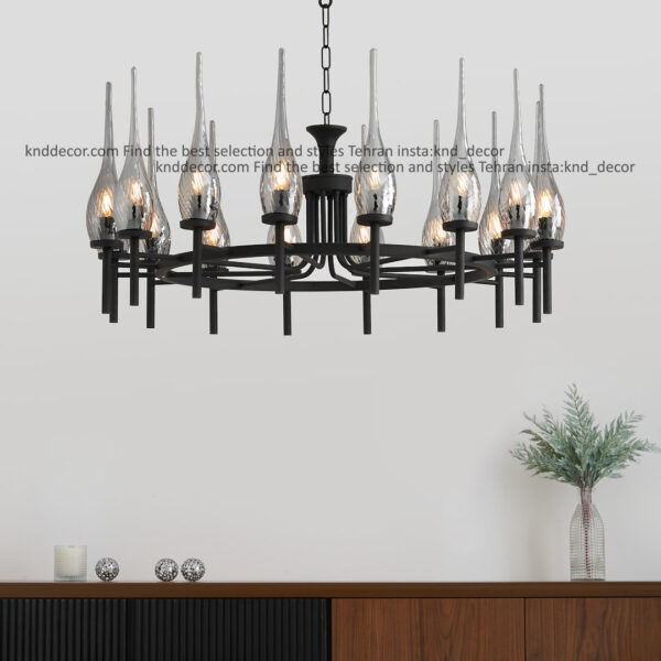 لوستر 1021 مشكي 16 با حباب 310 شياردار دودی