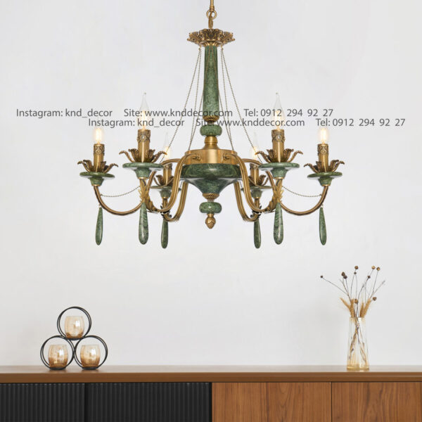 لوستر رويال مليكا آنتيك سنگ سبز آويز سنگ 6