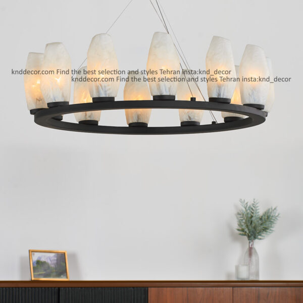 لوستر 1041 مشكي 12 با حباب 120 سفید