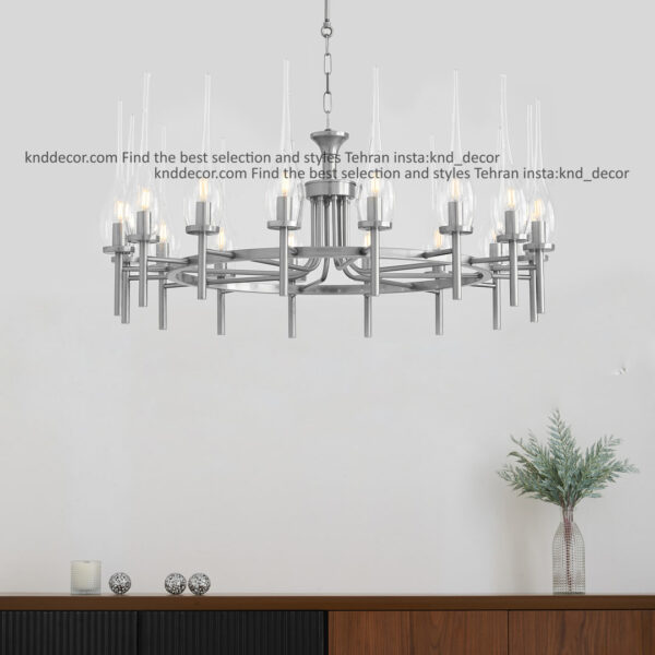 لوستر 1021 كروم 16 با حباب 310 شياردار سفید