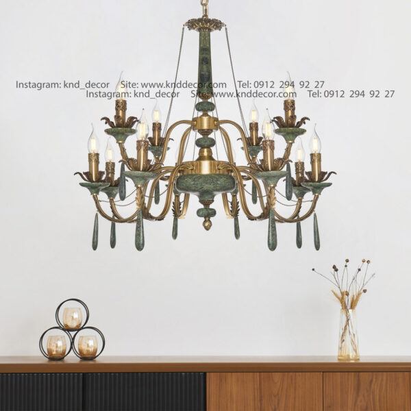 لوستر رويال مليكا آنتيك سنگ سبز آويز سنگ 12