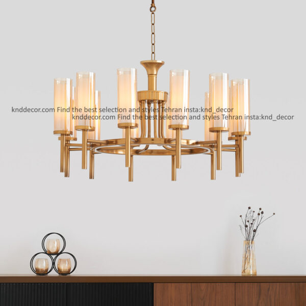 لوستر 1021 سانتيك 12 با حباب قطر 6 دوگلس سفید